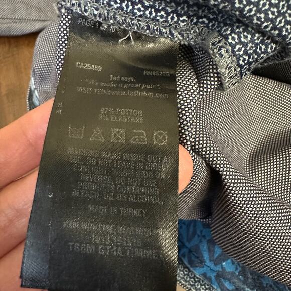 TED BAKER LONDON Pants Gray Straight Leg Cotton Stretch Preppy Office - Picture 10 of 13